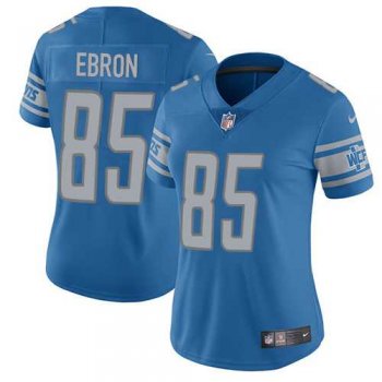 Women's Nike Detroit Lions #85 Eric Ebron Light Blue Team Color Stitched NFL Limited Jersey