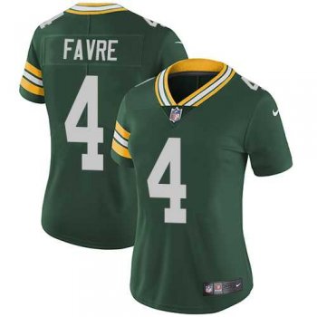 Women's Nike Green Bay Packers #4 Brett Favre Green Team Color Stitched NFL Vapor Untouchable Limited Jersey