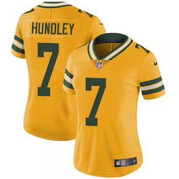 Women's Nike Green Bay Packers #7 Brett Hundley Yellow Stitched NFL Limited Rush Jersey