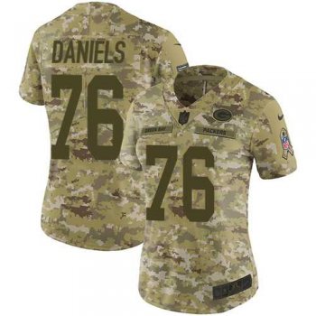 Women's Nike Green Bay Packers #76 Mike Daniels Camo Stitched NFL Limited 2018 Salute to Service Jersey