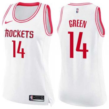 Women's Nike Houston Rockets #14 Gerald Green White Pink NBA Swingman Fashion Jersey