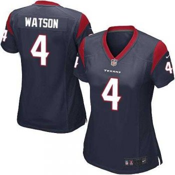 Women's Nike Houston Texans #4 Deshaun Watson Navy Blue Team Color Stitched NFL Elite Jersey