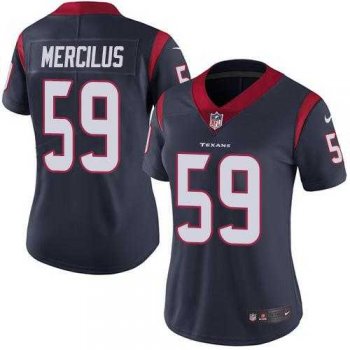 Women's Nike Houston Texans #59 Whitney Mercilus Navy Blue Team Color Stitched NFL Vapor Untouchable Limited Jersey