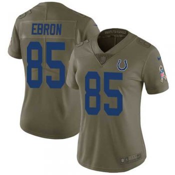 Women's Nike Indianapolis Colts #85 Eric Ebron Olive Stitched NFL Limited 2017 Salute to Service Jersey