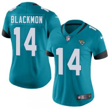 Women's Nike Jacksonville Jaguars #14 Justin Blackmon Teal Green Team Color Stitched NFL Vapor Untouchable Limited Jersey