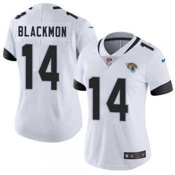 Women's Nike Jacksonville Jaguars #14 Justin Blackmon White Stitched NFL Vapor Untouchable Limited Jersey