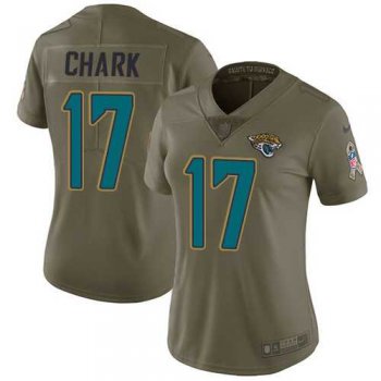 Women's Nike Jacksonville Jaguars #17 DJ Chark Olive Stitched NFL Limited 2017 Salute to Service Jersey