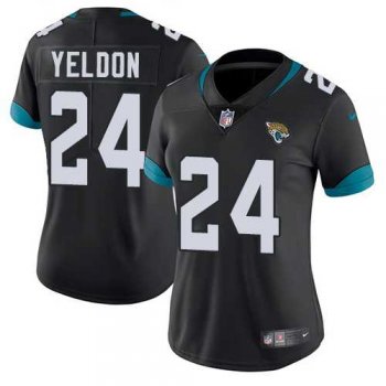 Women's Nike Jacksonville Jaguars #24 T.J. Yeldon Black Alternate Stitched NFL Vapor Untouchable Limited Jersey