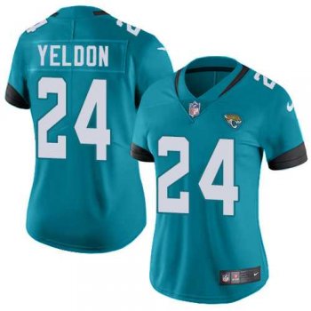 Women's Nike Jacksonville Jaguars #24 T.J. Yeldon Teal Green Team Color Stitched NFL Vapor Untouchable Limited Jersey