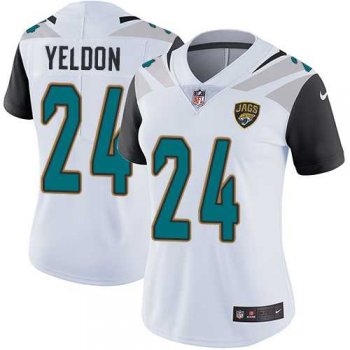 Women's Nike Jacksonville Jaguars #24 T.J. Yeldon White Stitched NFL Vapor Untouchable Limited Jersey