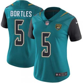 Women's Nike Jacksonville Jaguars #5 Blake Bortles Teal Green Team Color Stitched NFL Vapor Untouchable Limited Jersey