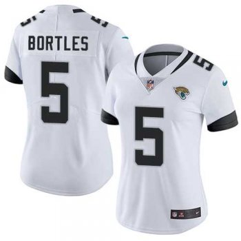 Women's Nike Jacksonville Jaguars #5 Blake Bortles White Stitched NFL Vapor Untouchable Limited Jersey