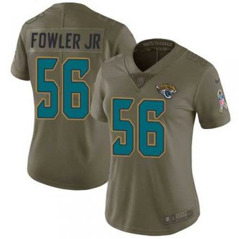 Women's Nike Jacksonville Jaguars #56 Dante Fowler Jr Olive Stitched NFL Limited 2017 Salute to Service Jersey