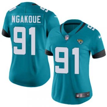 Women's Nike Jacksonville Jaguars #91 Yannick Ngakoue Teal Green Team Color Stitched NFL Vapor Untouchable Limited Jersey