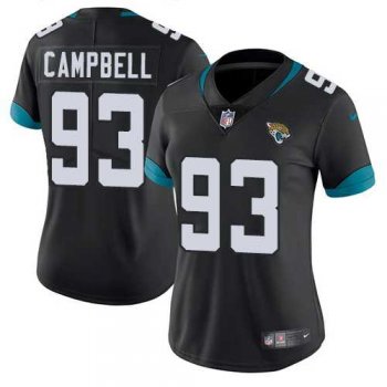 Women's Nike Jacksonville Jaguars #93 Calais Campbell Black Alternate Stitched NFL Vapor Untouchable Limited Jersey