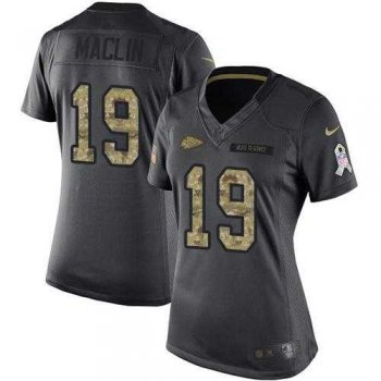 Women's Nike Kansas City Chiefs #19 Jeremy Maclin Anthracite Stitched NFL Limited 2016 Salute to Service Jersey