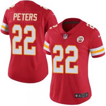 Women's Nike Kansas City Chiefs #22 Marcus Peters Red Stitched NFL Limited Rush Jersey