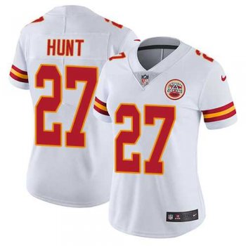 Women's Nike Kansas City Chiefs #27 Kareem Hunt White Stitched NFL Vapor Untouchable Limited Jersey