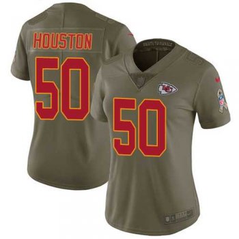 Women's Nike Kansas City Chiefs #50 Justin Houston Olive Stitched NFL Limited 2017 Salute to Service Jersey