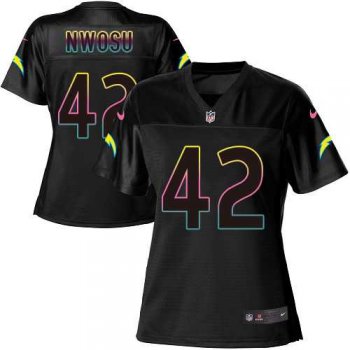 Women's Nike Los Angeles Chargers #42 Uchenna Nwosu Black NFL Fashion Game Jersey