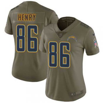 Women's Nike Los Angeles Chargers #86 Hunter Henry Olive Stitched NFL Limited 2017 Salute to Service Jersey