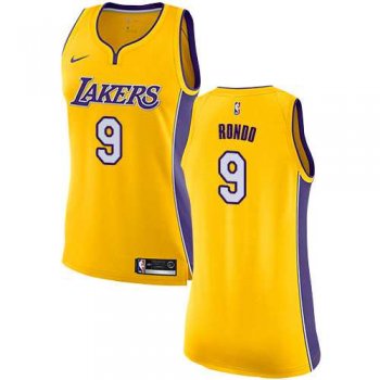 Women's Nike Los Angeles Lakers #9 Rajon Rondo Gold NBA Swingman Icon Edition Jersey