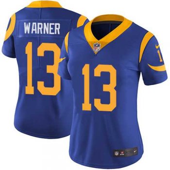 Women's Nike Los Angeles Rams #13 Kurt Warner Royal Blue Alternate Stitched NFL Vapor Untouchable Limited Jersey