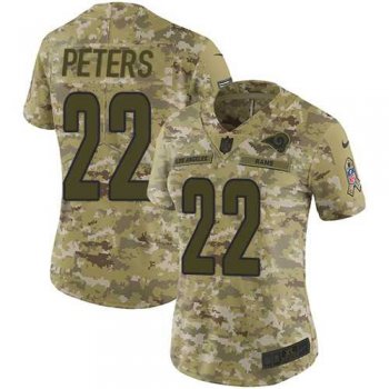 Women's Nike Los Angeles Rams #22 Marcus Peters Camo Stitched NFL Limited 2018 Salute to Service Jersey