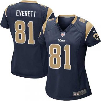 Women's Nike Los Angeles Rams #81 Gerald Everett Navy Blue Team Color Stitched NFL Elite Jersey