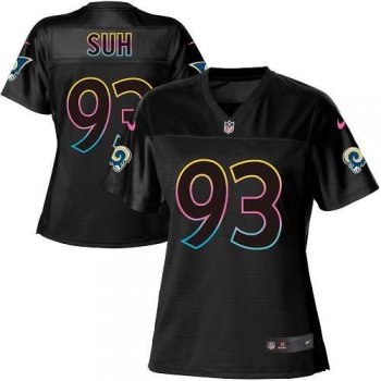 Women's Nike Los Angeles Rams #93 Ndamukong Suh Black NFL Fashion Game Jersey