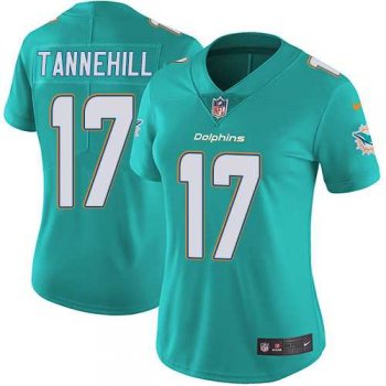 Women's Nike Miami Dolphins #17 Ryan Tannehill Aqua Green Team Color Stitched NFL Vapor Untouchable Limited Jersey