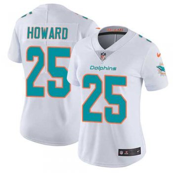 Women's Nike Miami Dolphins #25 Xavien Howard White Stitched NFL Vapor Untouchable Limited Jersey