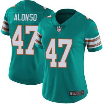 Women's Nike Miami Dolphins #47 Kiko Alonso Aqua Green Alternate Stitched NFL Vapor Untouchable Limited Jersey