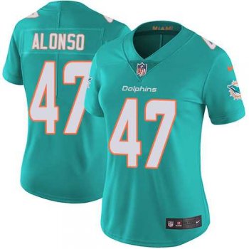 Women's Nike Miami Dolphins #47 Kiko Alonso Aqua Green Team Color Stitched NFL Vapor Untouchable Limited Jersey