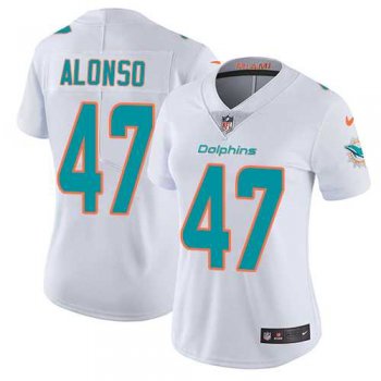 Women's Nike Miami Dolphins #47 Kiko Alonso White Stitched NFL Vapor Untouchable Limited Jersey