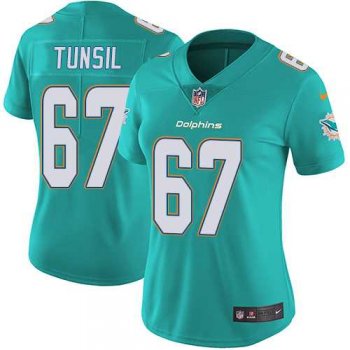 Women's Nike Miami Dolphins #67 Laremy Tunsil Aqua Green Team Color Stitched NFL Vapor Untouchable Limited Jersey