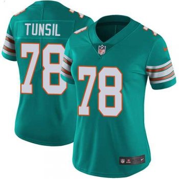 Women's Nike Miami Dolphins #78 Laremy Tunsil Aqua Green Alternate Stitched NFL Vapor Untouchable Limited Jersey