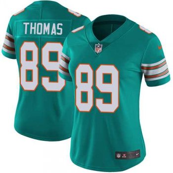 Women's Nike Miami Dolphins #89 Julius Thomas Aqua Green Alternate Stitched NFL Vapor Untouchable Limited Jersey