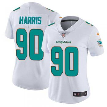 Women's Nike Miami Dolphins #90 Charles Harris White Stitched NFL Vapor Untouchable Limited Jersey