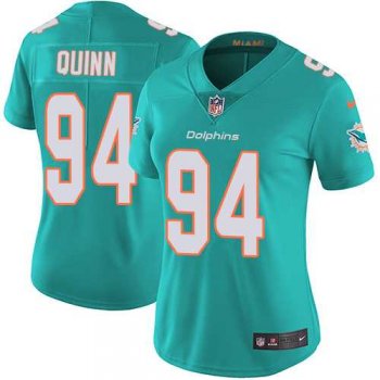 Women's Nike Miami Dolphins #94 Robert Quinn Aqua Green Team Color Stitched NFL Vapor Untouchable Limited Jersey