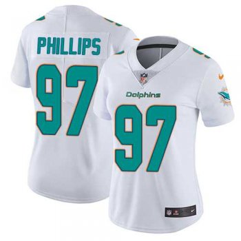 Women's Nike Miami Dolphins #97 Jordan Phillips White Stitched NFL Vapor Untouchable Limited Jersey