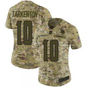 Women's Nike Minnesota Vikings #10 Fran Tarkenton Camo Stitched NFL Limited 2018 Salute to Service Jersey