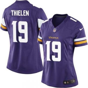 Women's Nike Minnesota Vikings #19 Adam Thielen Purple Stitched NFL Jersey