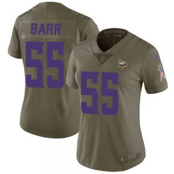 Women's Nike Minnesota Vikings #55 Anthony Barr Olive Stitched NFL Limited 2017 Salute to Service Jersey