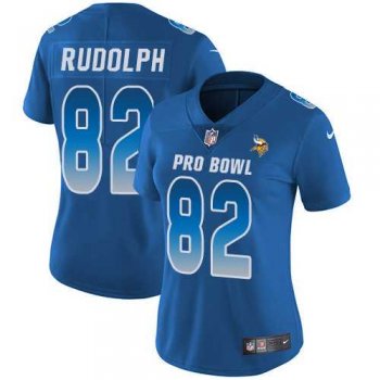 Women's Nike Minnesota Vikings #82 Kyle Rudolph Royal Stitched NFL Limited NFC 2018 Pro Bowl Jersey