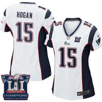 Women's Nike New England Patriots #15 Chris Hogan White Super Bowl LI Champions Stitched NFL New Elite Jersey