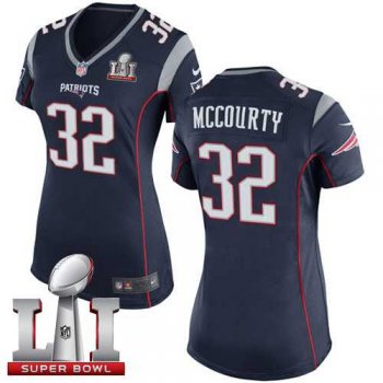 Women's Nike New England Patriots #32 Devin McCourty Navy Blue Team Color Super Bowl LI 51 Stitched NFL New Elite Jersey