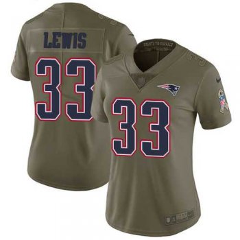 Women's Nike New England Patriots #33 Dion Lewis Olive Stitched NFL Limited 2017 Salute to Service Jersey