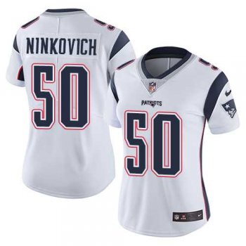 Women's Nike New England Patriots #50 Rob Ninkovich White Stitched NFL Vapor Untouchable Limited Jersey