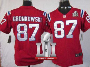 Women's Nike New England Patriots #87 Rob Gronkowski Red Alternate Super Bowl LI 51 Stitched NFL Elite Jersey